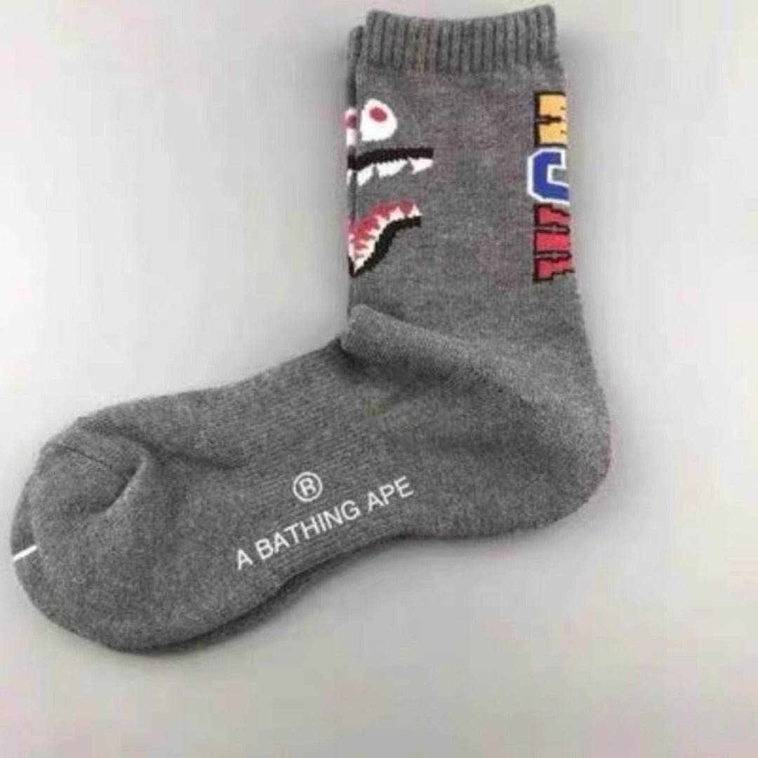 Bape Socks Men's and Women's Sports Socks with Towel Bottom