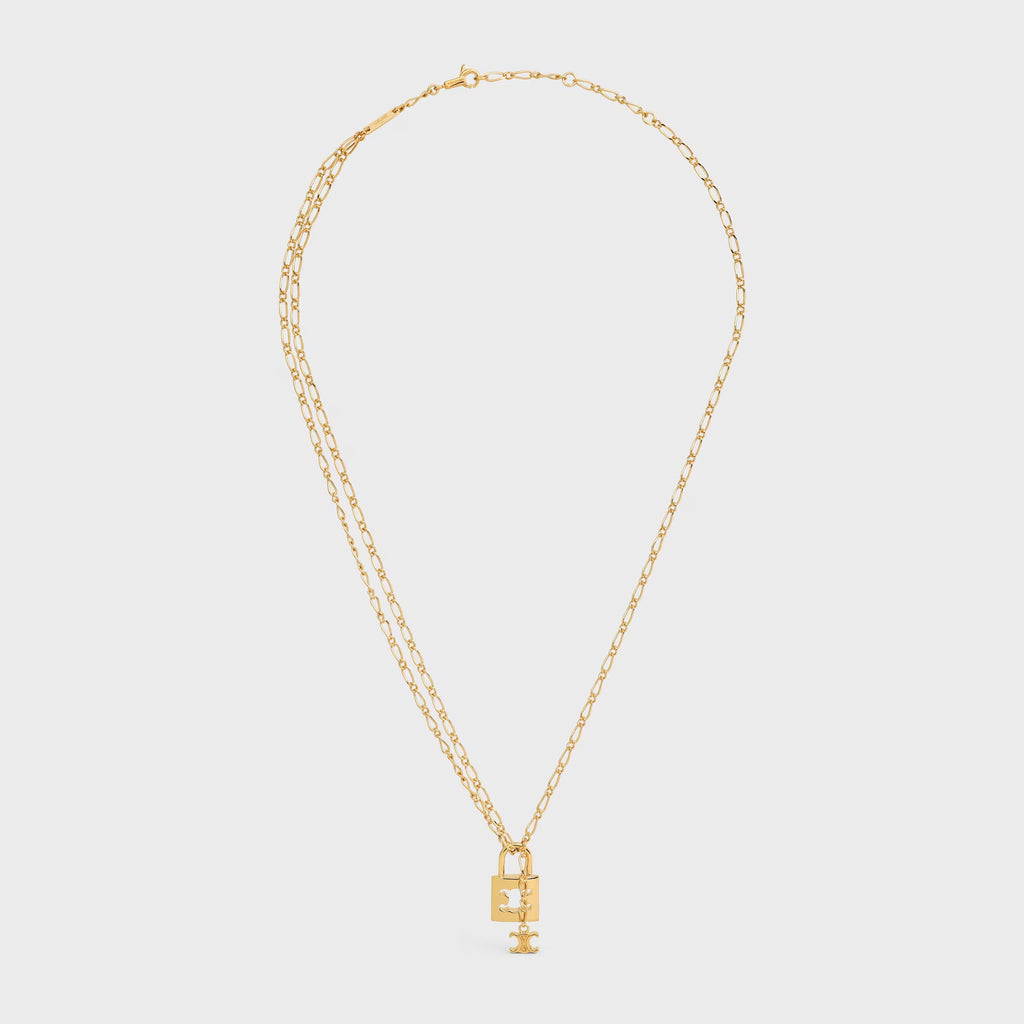 CELINE Triomphe Lock Necklace Brass(2 Colors)