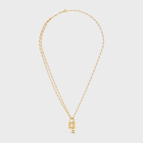 CELINE Triomphe Lock Necklace Brass(2 Colors)