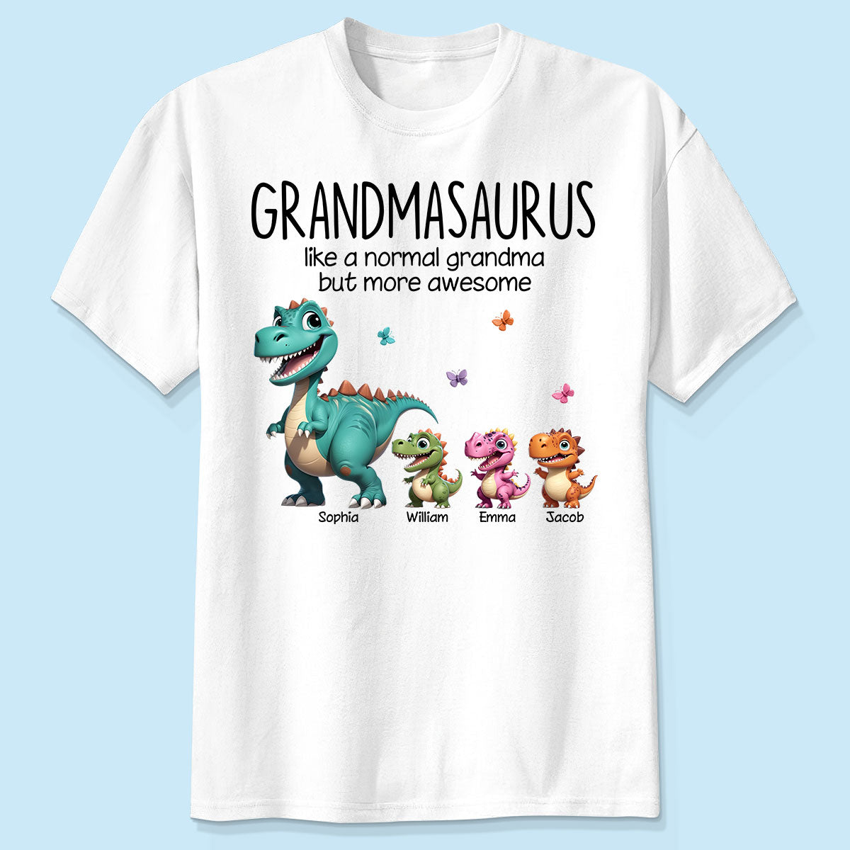 Grandmasaurus And Kids 3D Effect Dinosaurs Personalized Shirt | A Heartfelt Gift for Grandma's Birthday, Mother¡¯s Day, or Just Because