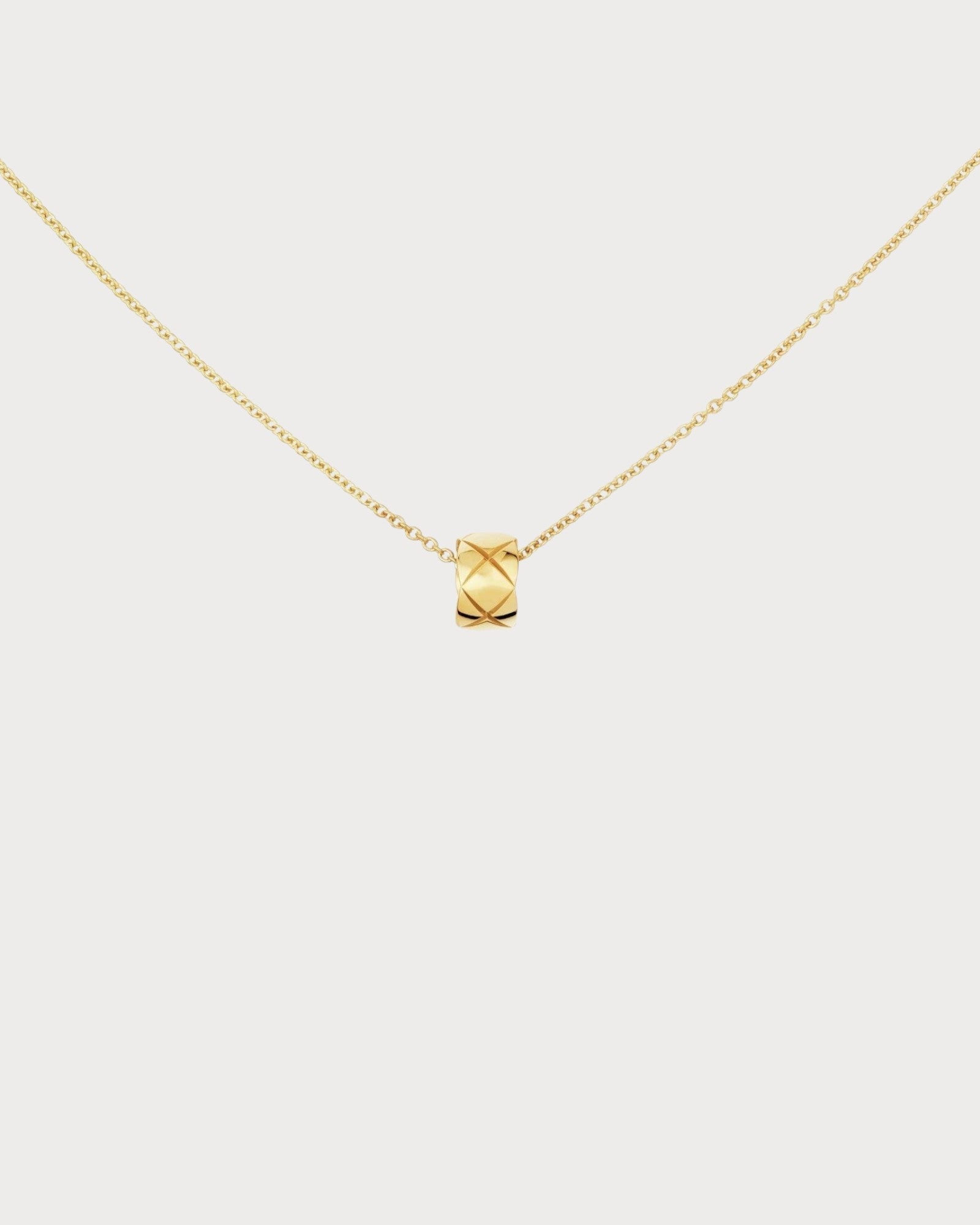 CHANEL J12306 Coco Crush Necklace Quilted Motif & 18K(Small/3 Colors)