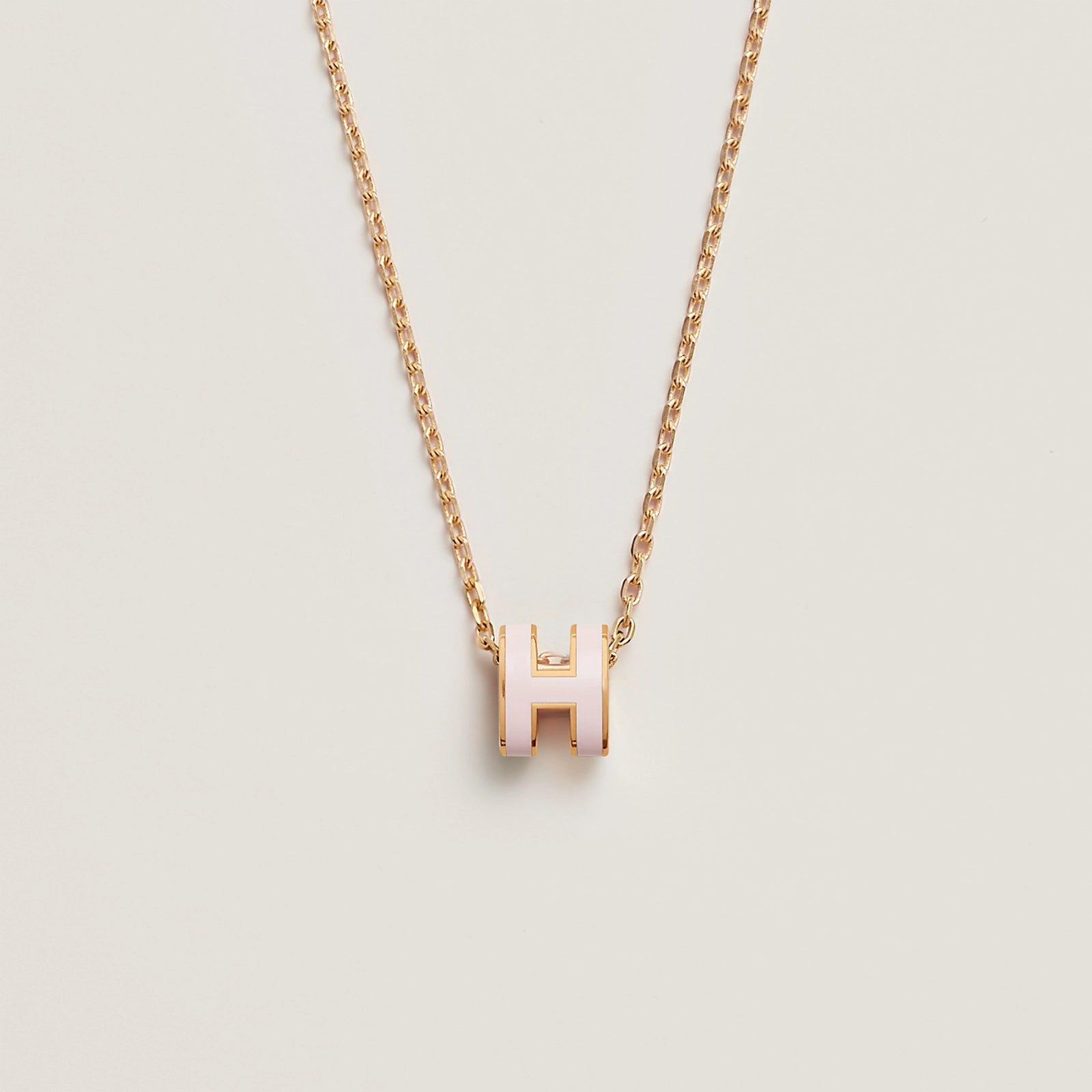 HERMES Gold Pop H Necklace Metal(Mini/Many)