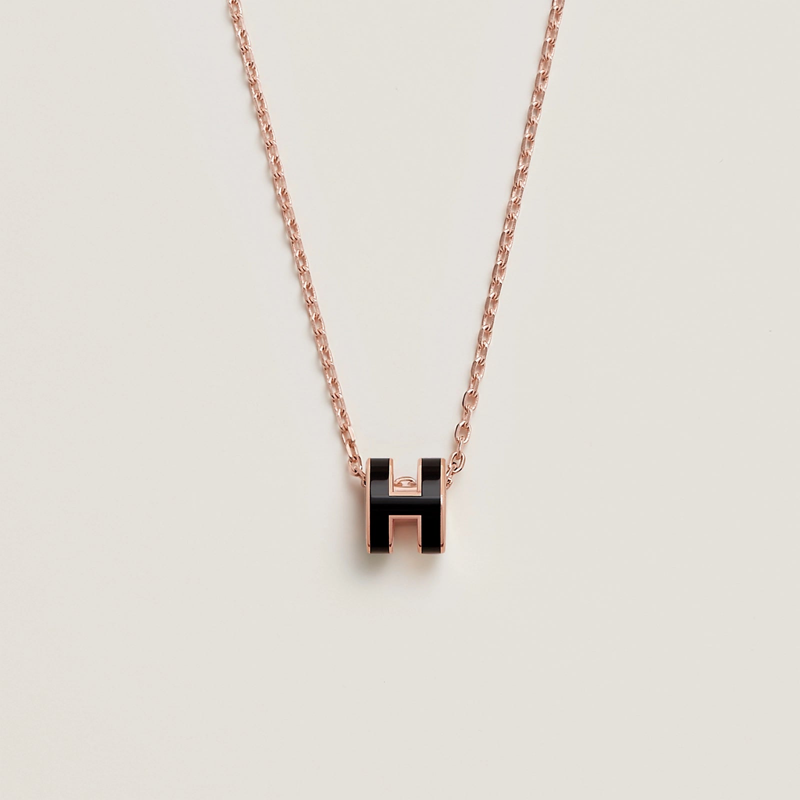 HERMES Rose Gold Pop H Necklace Metal(Many)