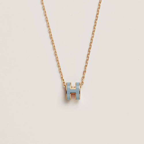HERMES Gold Pop H Necklace Metal(Mini/Many)