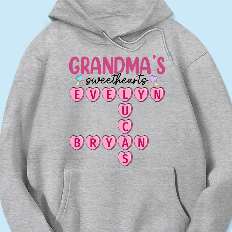 Grandma's Sweethearts Unique Crossword Puzzle Personalized Shirt