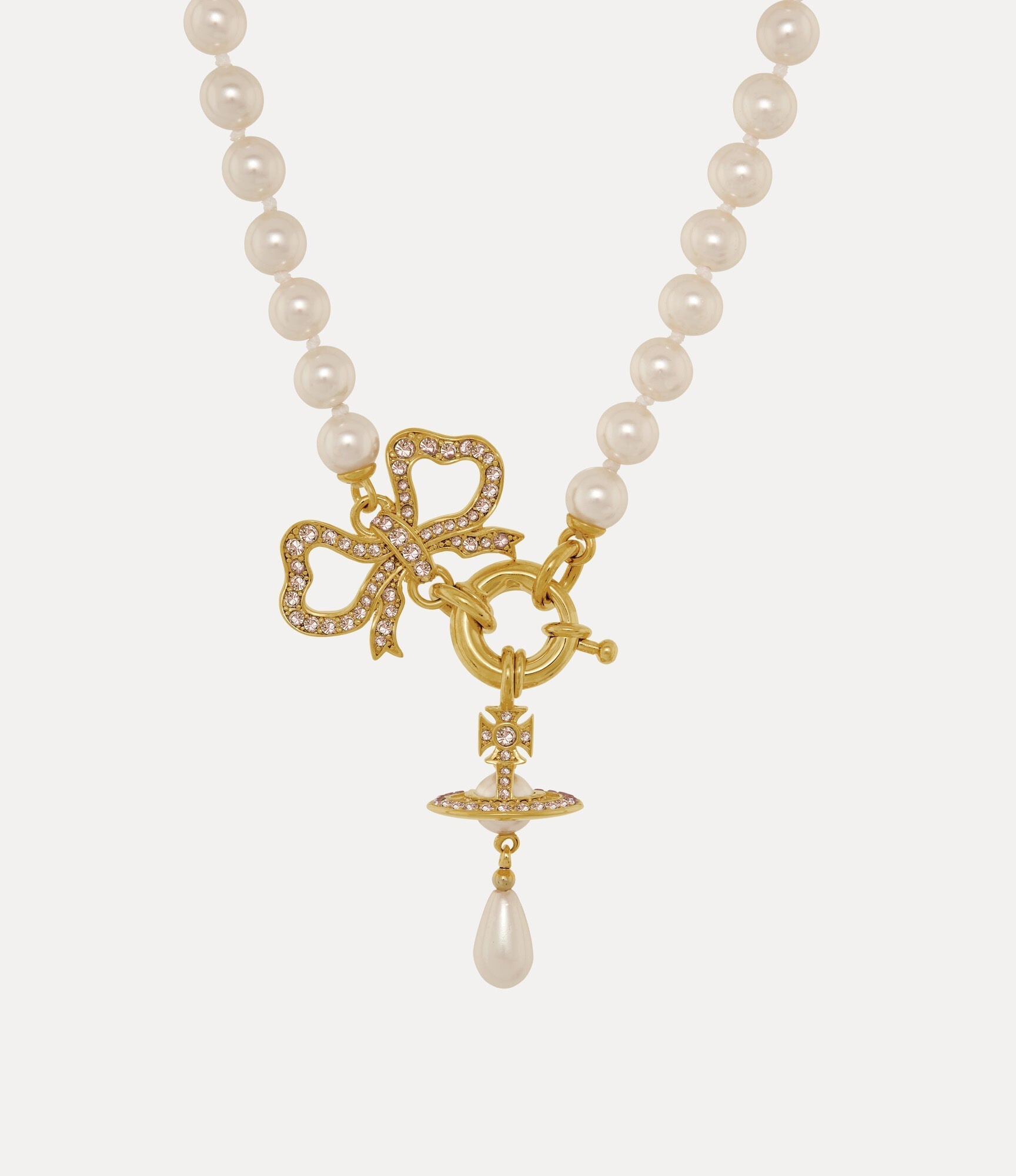 VIVIENNE WESTWOOD Rigoberta Pearl Necklace Brass(2 Colors)